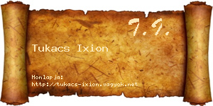 Tukacs Ixion névjegykártya